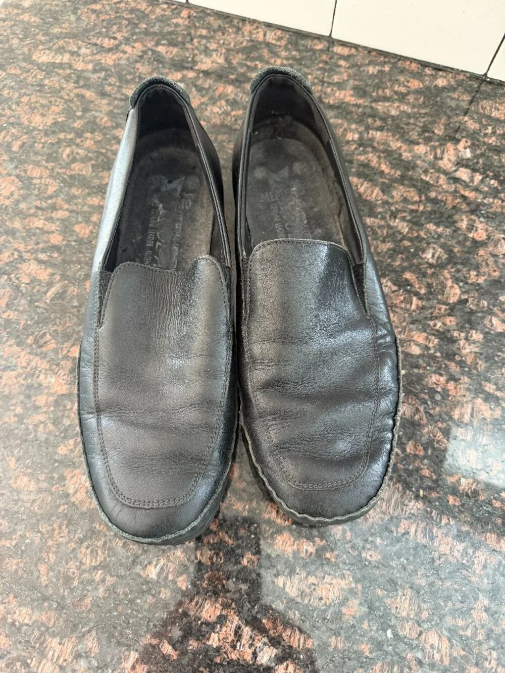 Used MEPHISTO Edlef Black Leather Gore Slip On Loafer Moccasins Shoes US 10.5